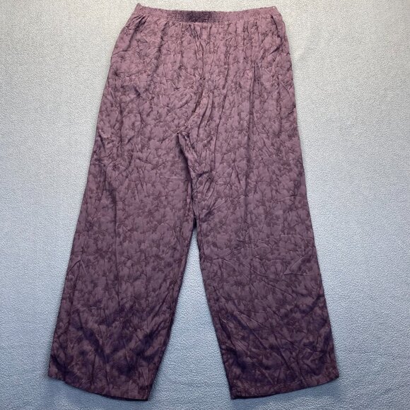 J Jill Women Pants Size 2X Purple Embroidered Pockets Pull On 90s,Rayon USA,VTG - Picture 1 of 9